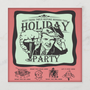 Invitation Fête des Fêtes Rétro Amusante !