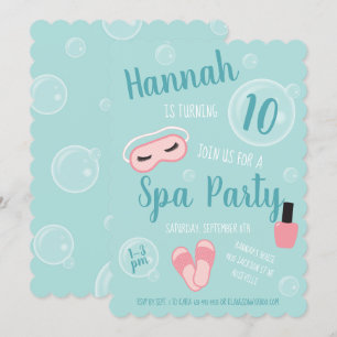 Invitation Fête des filles de la fête Spa