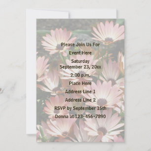 Invitation Fête des Fleurs de marguerite rose