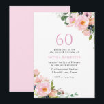 Invitation Fête des Fleurs Roses Vides 60e anniversaire<br><div class="desc">Blush Pink Floral Womans 60th Birthday Party Invitation Nous avons aussi beaucoup d'autres Invitation et collections.</div>