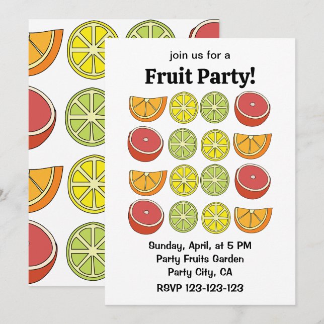 Invitation Fête des Fruits Citriques  (Devant / Derrière)
