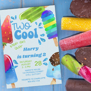 Invitation Fête des Glaces Deux Garçons Cool 2e Anniversaire