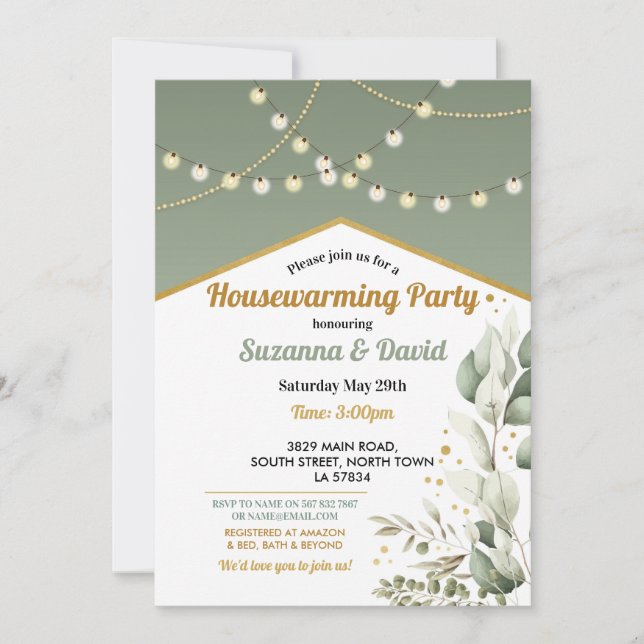 Invitation Fête des lumières vertes du printemps (Devant)