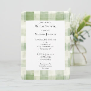 Invitation Fête des mariées à bandes de crème verte