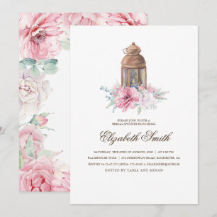 Invitation Fête des mariées à lanternes florales