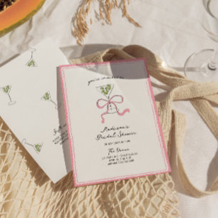 Invitation Fête des mariées à main irky Martini Bow