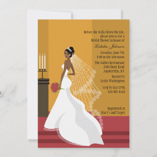 Invitation Fête des mariées afro-américaine de mariée glamour