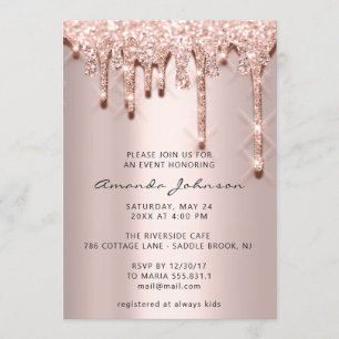 Invitation Fête des mariées Anniversaire 16e Rose Parties sci