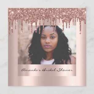 Invitation Fête des mariées Anniversaire Rose Drives Étincell