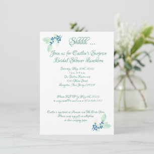 Invitation Fête des mariées, Aquarelle Aqua