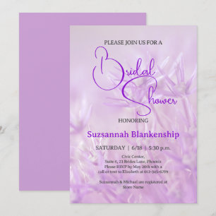 Invitation Fête des mariées Arrière - plan Pastel Purple Flor