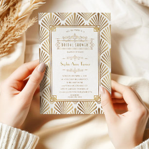 Invitation Fête des mariées Art déco Noir des années 1920