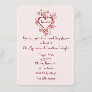 Invitation Fête des mariées au coeur baroque romantique