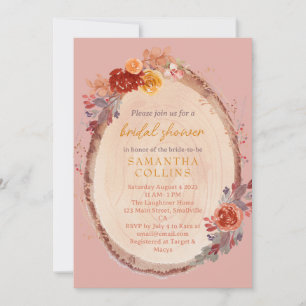Invitation Fête des mariées automnale rustique