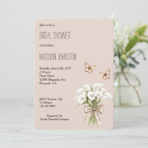 Invitation Fête des mariées aux papillons floraux de Calla Li