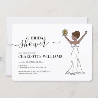 Invitation Fête des mariées Avatar personnalisable | Cheveux 