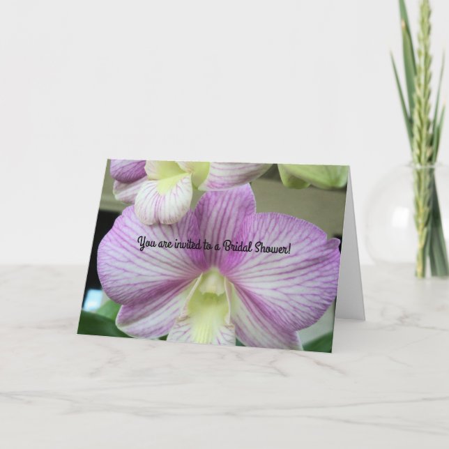 Invitation Fête des mariées avec orchidées violett (Devant)
