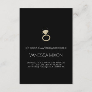 Invitation Fête des mariées   Bague de diamant noi