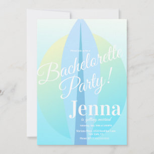 Invitation Fête des mariées Beach Surf Soleil Bleu