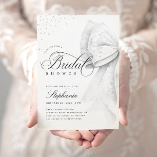 Invitation Fête des mariées blanche