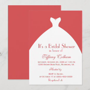 Invitation Fête des mariées blanche Mariage rose