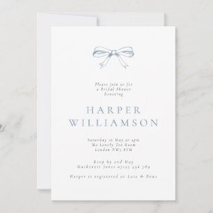 Invitation Fête des mariées bleu croustillant vintage
