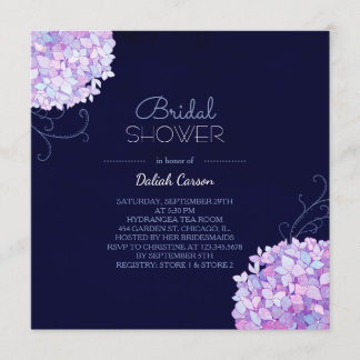 Invitation Fête des mariées bleue de l'Hydrangea