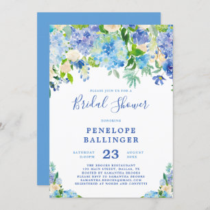 Invitation Fête des mariées Blue Hydrangeas