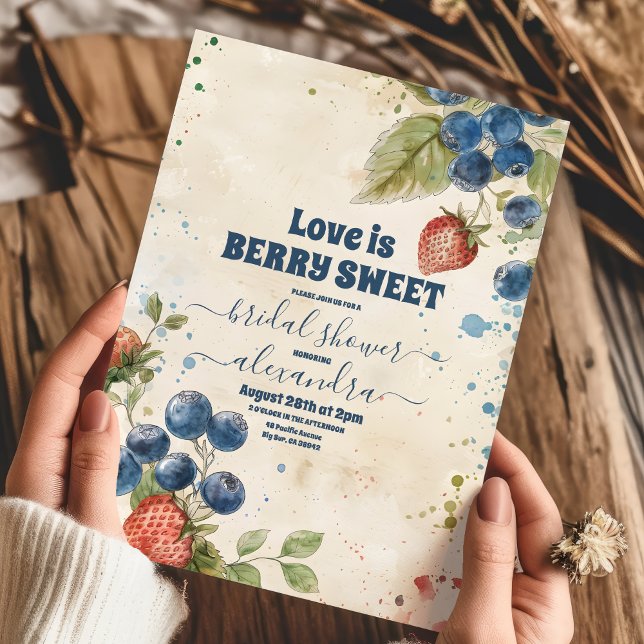 Invitation Fête des mariées Boho Berry Sweet Strawberry (Créateur téléchargé)