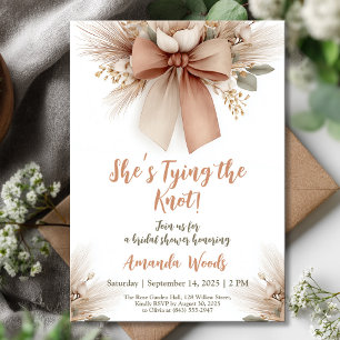 Invitation Fête des mariées Boho Floral Bow