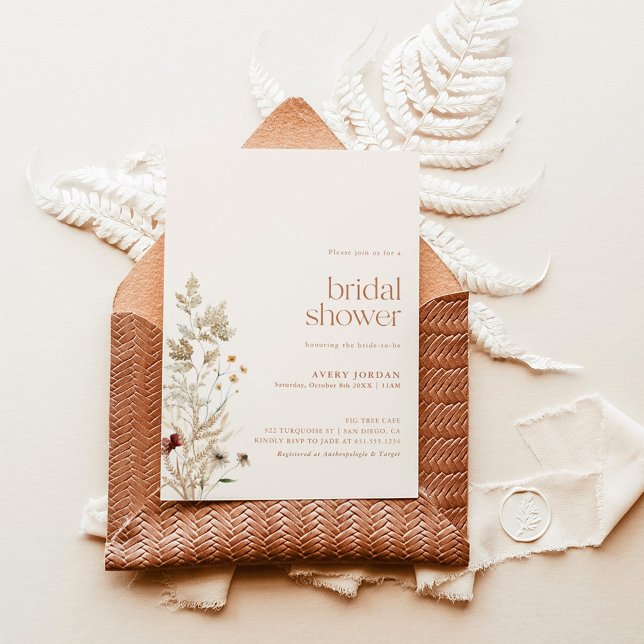 Invitation Fête des mariées Boho | Mariée florale  (Créateur téléchargé)