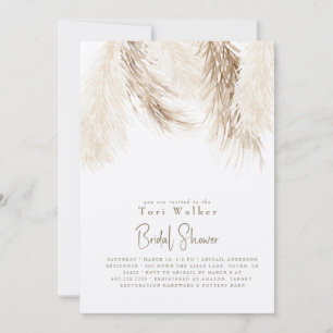 Invitation Fête des mariées Boho Neutral Ecru