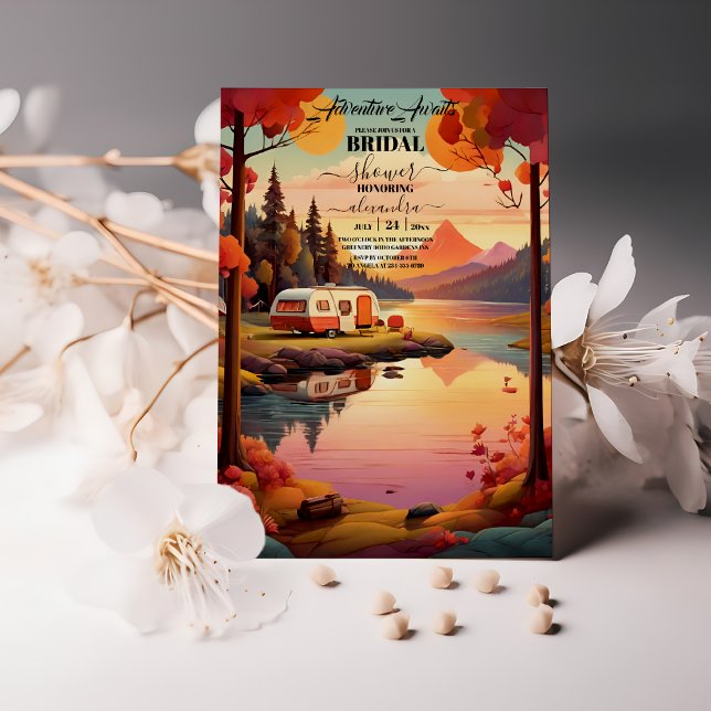 Invitation Fête des mariées Boho Rustic Mountain Fleur sauvag (Créateur téléchargé)