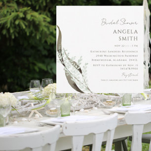 Invitation Fête des mariées botanique contemporaine carré