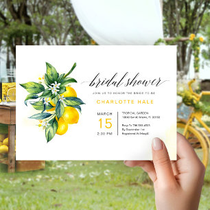 Invitation Fête des mariées botanique de citron