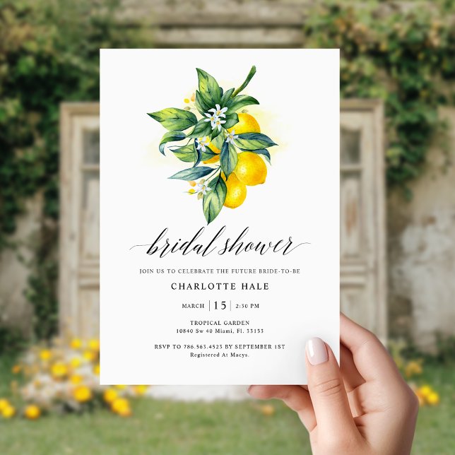 Invitation Fête des mariées botanique de citron (Créateur téléchargé)