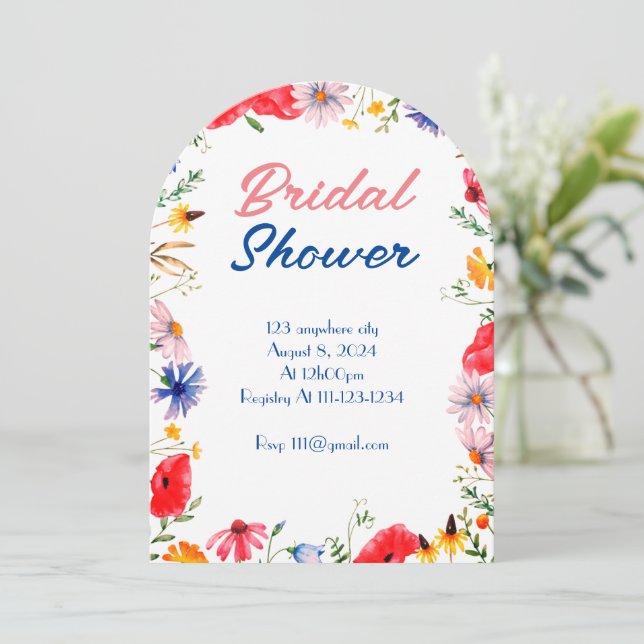 Invitation Fête des mariées BOTANIQUE FLORALE (Debout devant)