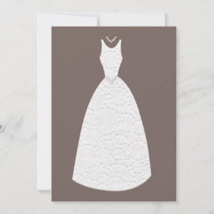 Invitation Fête des mariées Brown Mariage robe blanche Invita