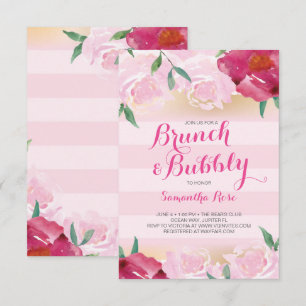 Invitation Fête des mariées Brunch & Bubbly Fleurs