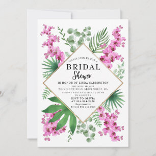 Invitation Fête des mariées budgétaire Aquarelle florale trop