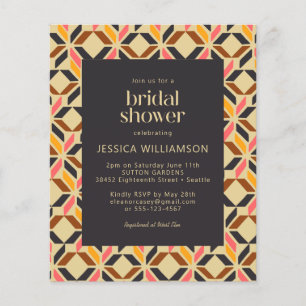 Invitation Fête des mariées budgétaire - Art Déco