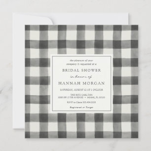 Invitation Fête des mariées Buffalo Plaid