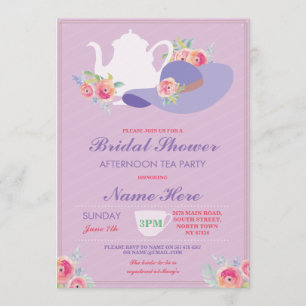 Invitation Fête des mariées Casquette Bachelorette Tea Party 