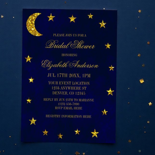 Invitation Fête des mariées céleste du ciel nocturne (Créateur téléchargé)
