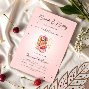 Invitation Fête des mariées Champagne Brunch & Bubbly Pancake