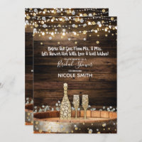 Fête des mariées champagne en tonneau rustique