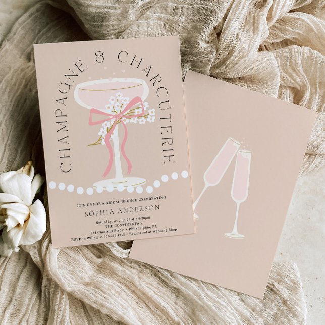 Invitation Fête des mariées Champagne et Charcuterie (Créateur téléchargé)