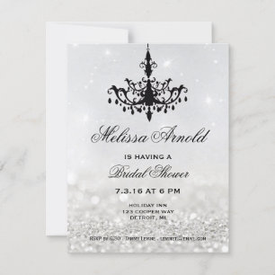 Invitation Fête des mariées Chandelier Silver