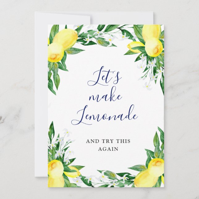 Invitation Fête des mariées Changement de plan Lemons Green (Devant)