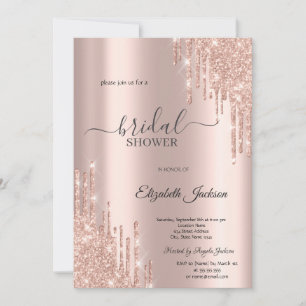 Invitation Fête des mariées Chic Rose Gold Drives
